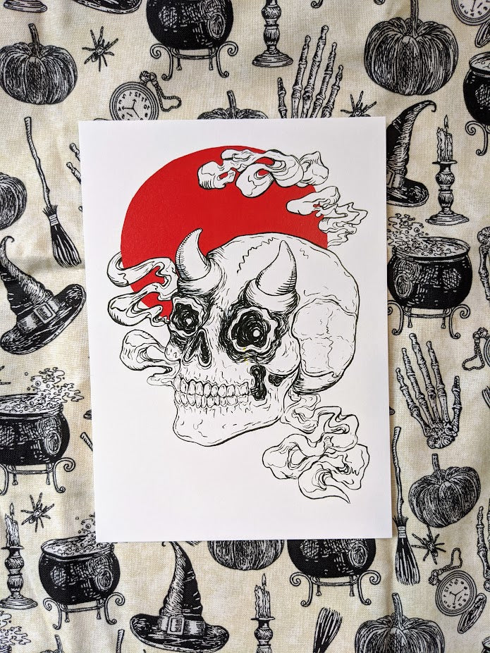 Oni Skull Print