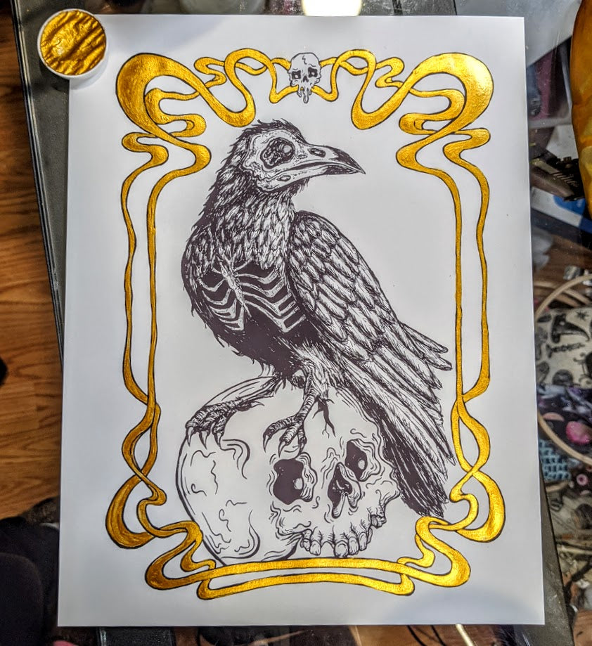 Crow Nouveau in Gold