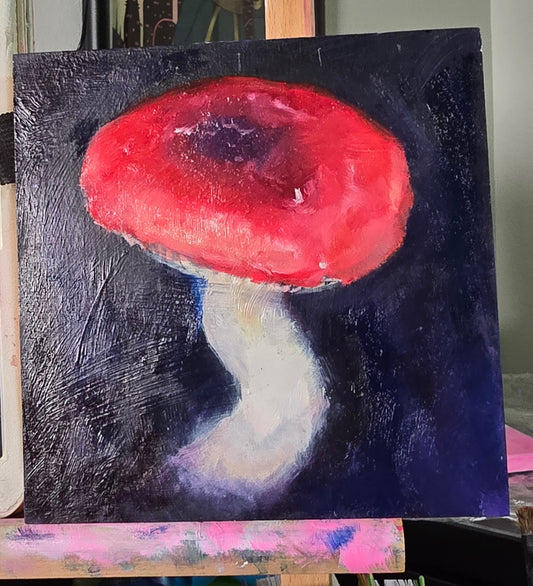 Red Russula Original Oil Painting
